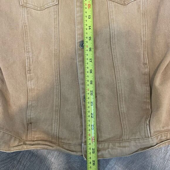 Liquor N Poker Men Denim Jean Jacket Brown Tan Large - Picture 6 of 7